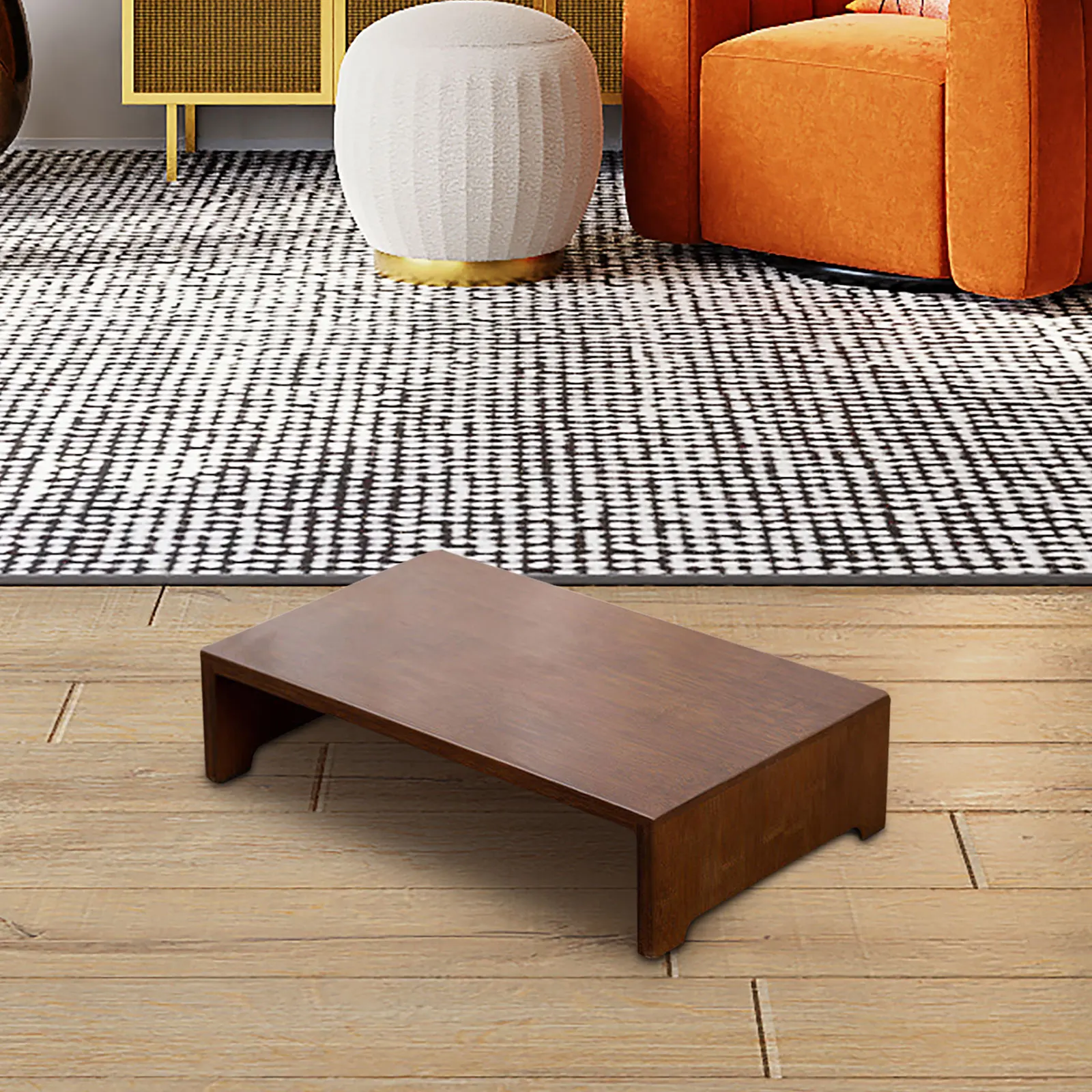 Repose-pieds bois compact design minimaliste