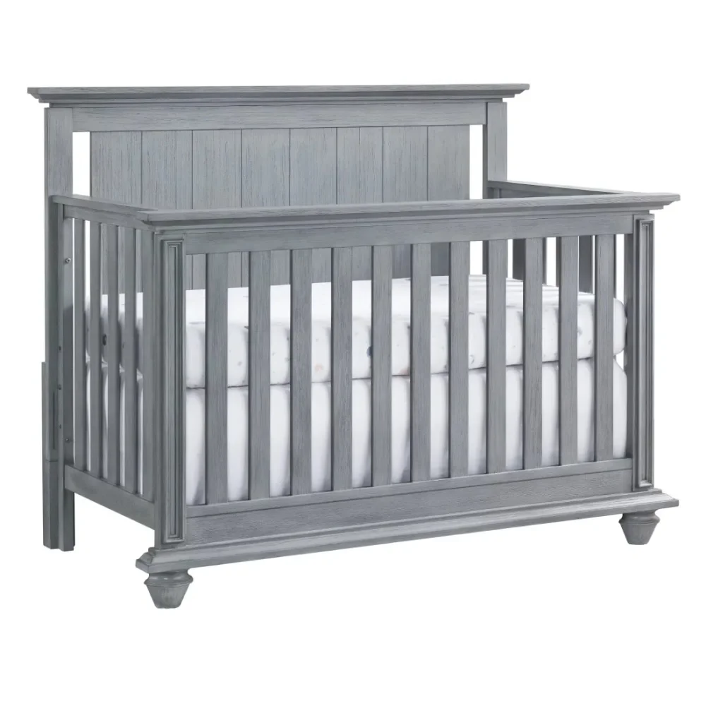 Baby Langston 4-in-1 Convertible Crib, Weathered White, Wooden Crib 5