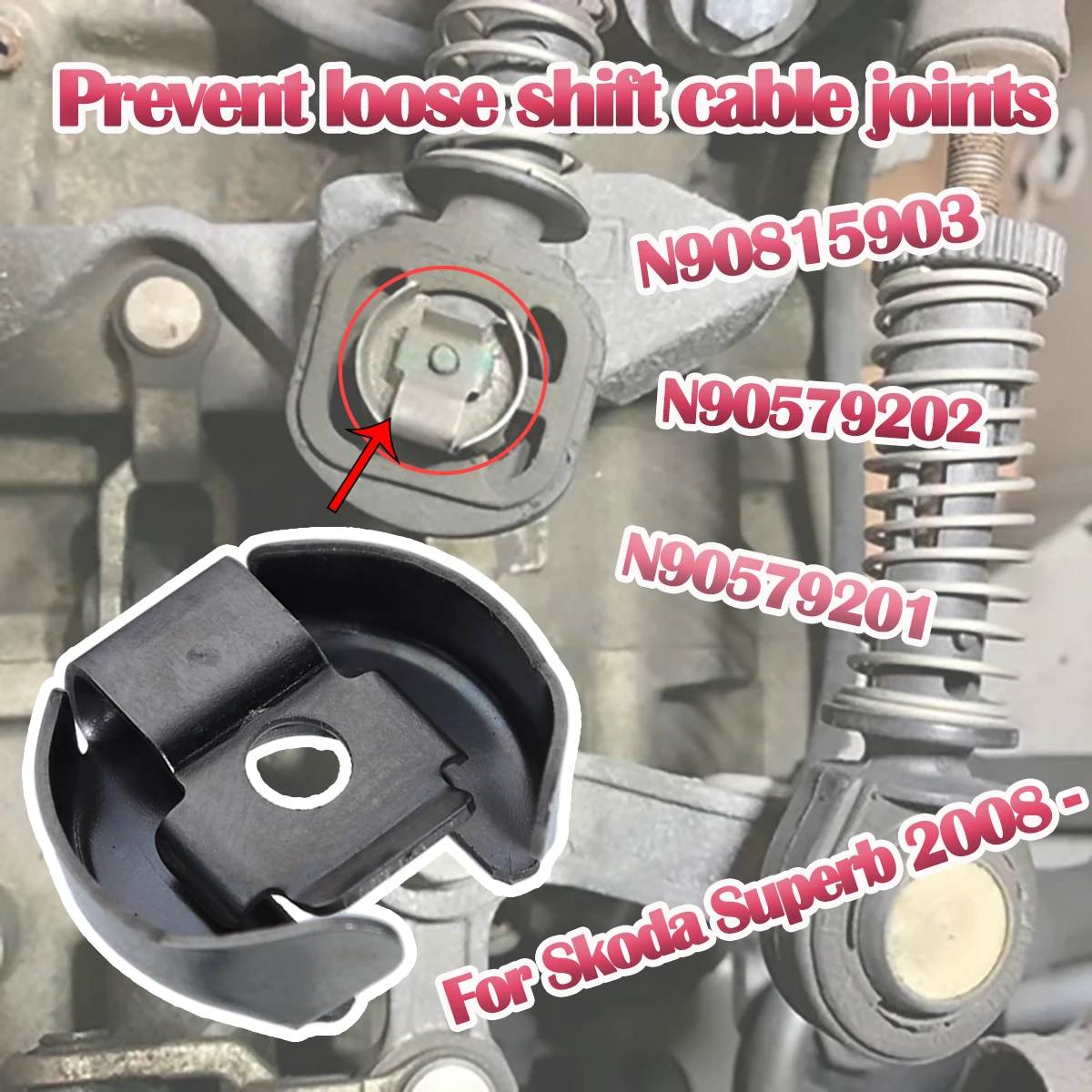 

5Pcs Lock Washer Retaining Clip Bowden Gear Selector Wiring Cable Connector Shift Linkage End Fastener For Skoda Superb 2008 -