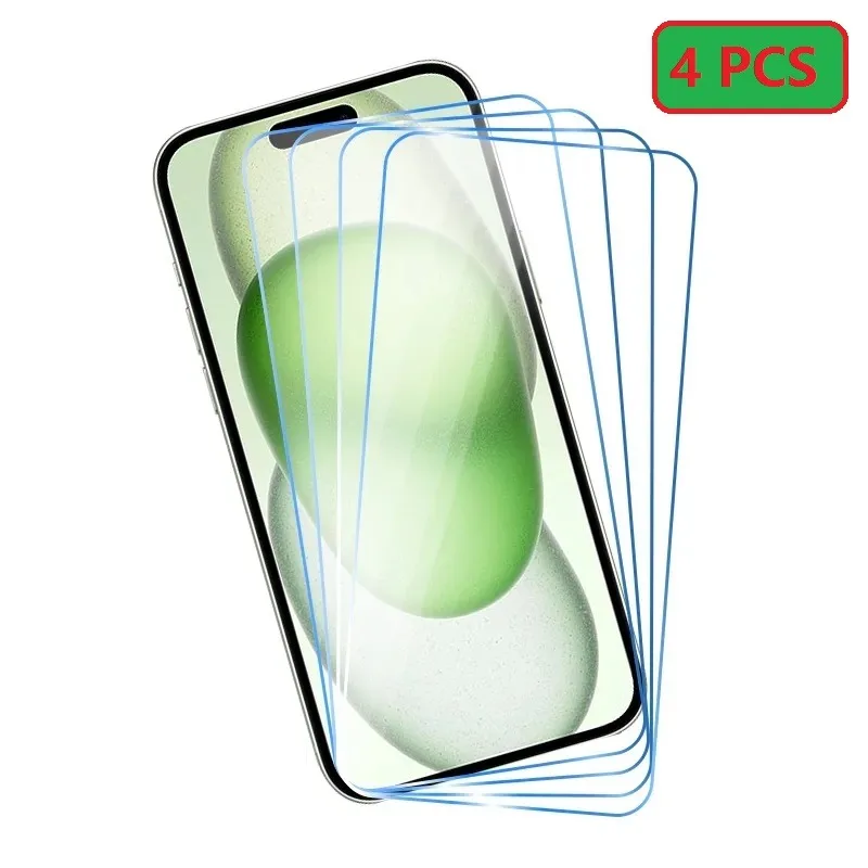 

4Pcs 9H Protective Glass For IPhone 15 Pro Max 13 12 Mini 11 XR XS Max Tempered Glass For IPhone 14 Pro Max Glass