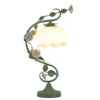 Green Flower Petal Table Lamp Bedroom Bedside Flower Night Light Glass Lampshade 3