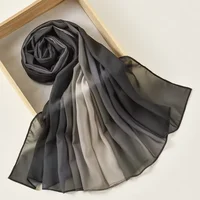 New Women Gradient Chiffon Hijab Scarf Long Shawl High Quality Muslim Bandanas Headband Bufanda Foulard Turbante Mujer 180*70cm