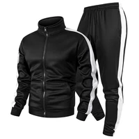 Survêtements Patchwork Colorblock pour hommes, ensemble 2 pièces, vêtements de sport, manteau à fermeture éclair avec poche Kanga, pantalons de survêtement, pantalons de jogging 4