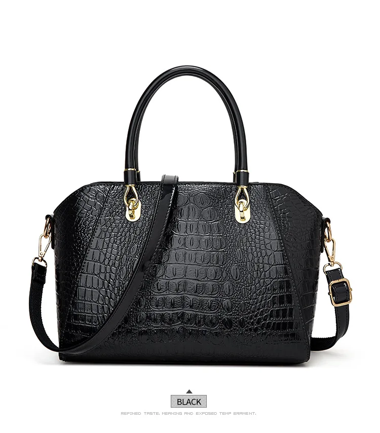 Luxury Crocodile Pattern Faux Leather Women’s Handbag