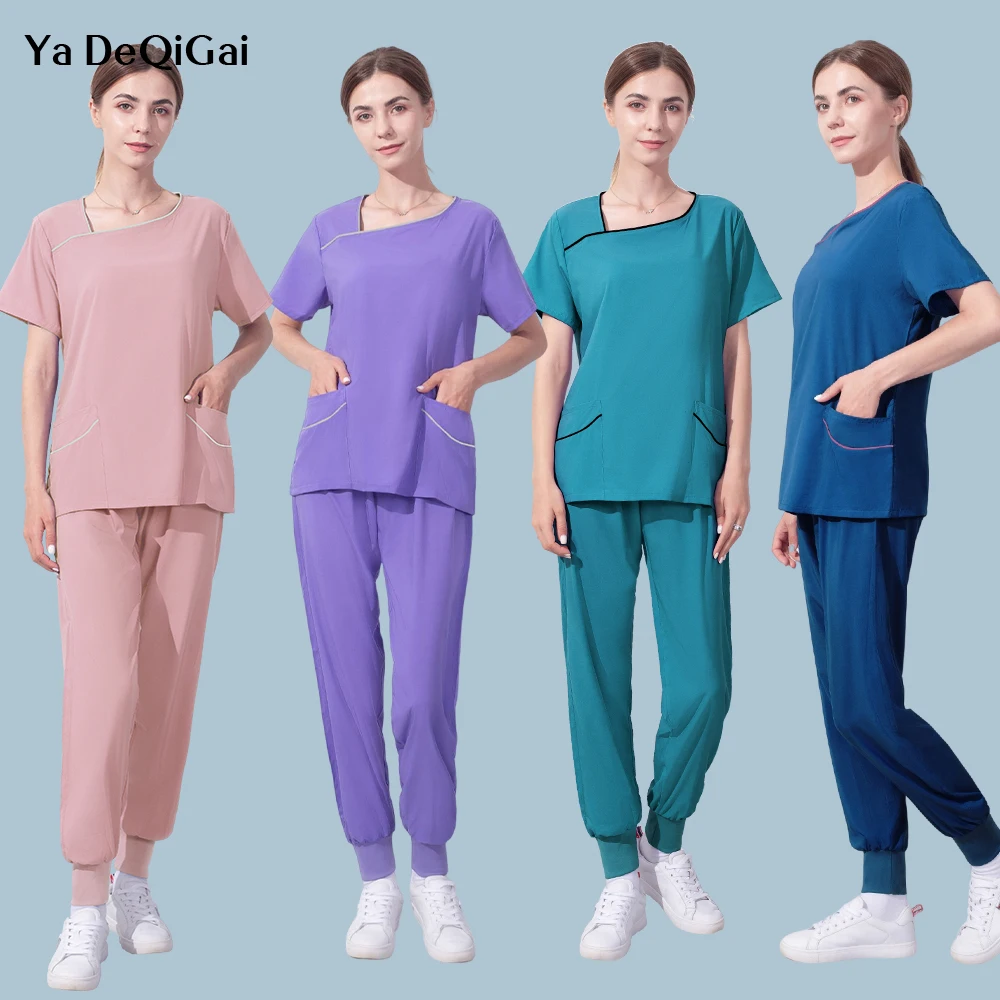 Women Medical Hospital Clinic Scrubs Doctor Set Uniform Nurses Work Clothes