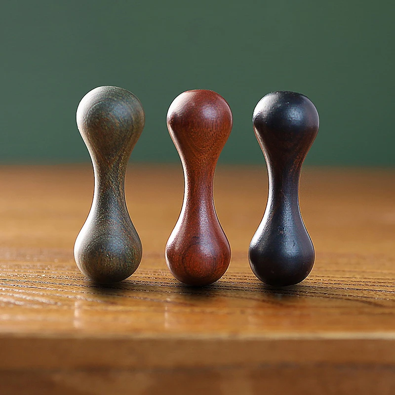 Stress Relief Toys Wood Knucklebone Decompression Polishing Sandalwood Hand Spinner Anxiety Rotate Finger Gyro Gift