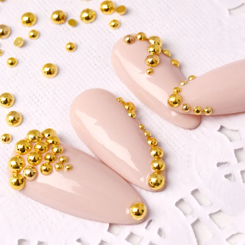 Description Picture 6 of item100pcs/lot 1-3mm 3D Gold Silver Half Round Ball Charm Nail Art Studs Metal Rivets Nail Art Decorations For Manicure Nails