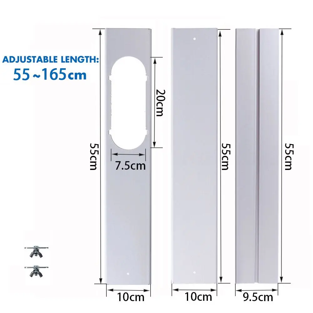 Portable Window Kit Slide Plate with Adjustable Exhaust Hose Connector
