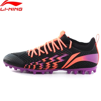 Li-Ning Men Football Shoes AG Ground Breathable Anti-Slippery Sport Soccer Shoes LINING Footwear Wearable Sneakers YSFU015
