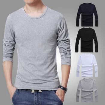 2025 MRMT Brand New Men's T-Shirts Long Sleeve Slim Men T-Shirt Young Man Pure Color Tops Tees Shirt O-Neck For Male Boys Tshirt 1