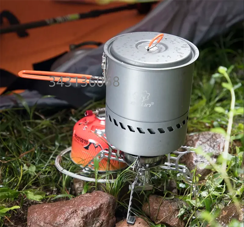Bulin Outdoor Products S2400 Picnic Field Camping Equipment Heat Gathering Pot Energy Saving Portable Single Pot Camping Cookwar