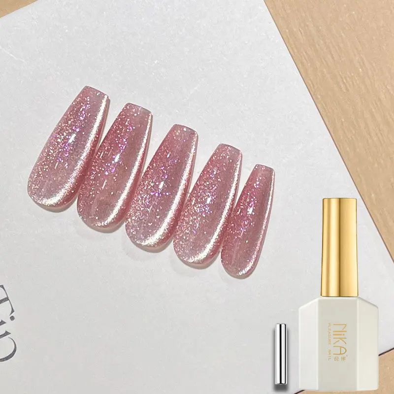 NIKA Emerald Spar Cat Eye Series Gel Nail Polish 15ml Universal Ice Penetration Semi Permanent Soak Off Nail Polish Magnetic Gel