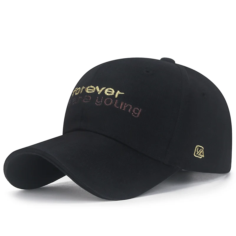 Baseball Cap Cotton Gold Black Embroidery Unisex Outdoor Sunscreen_voghion.com