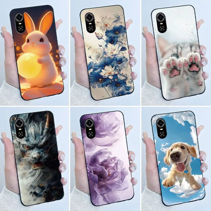 Matte Black Aesthetic Luxury Cute Pattern Soft Silicone Back Cover - Boys & Girls