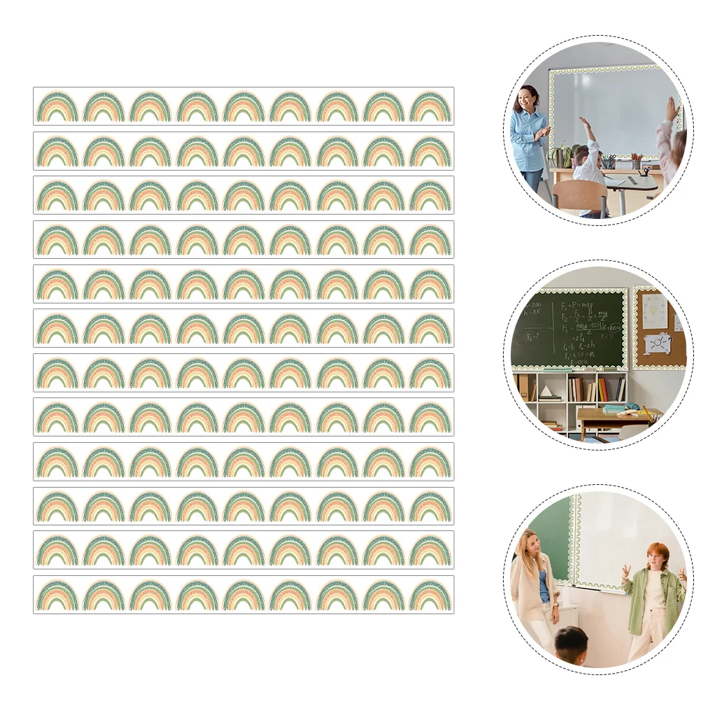 

12 Pcs Magnetic Wall Sticker Removable Border Trim Force Replaceable Borders Classroom Whiteboard Bulletin