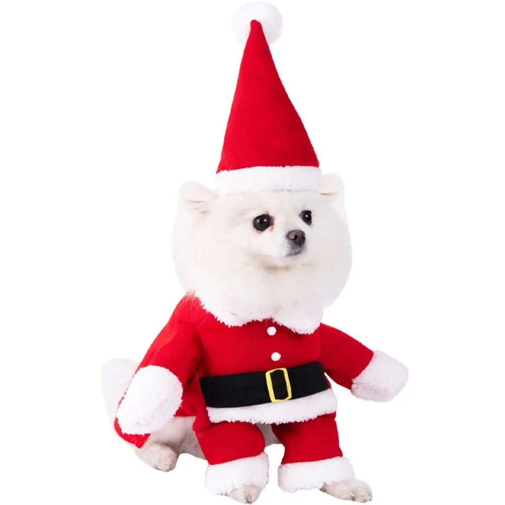 Description Picture 6 of itemComfortable Cute Santa Claus Dog Outfit Soft Pet Dress Up Dog Winter Clothes Funny Breathable Cats Christmas Clothes Xmas