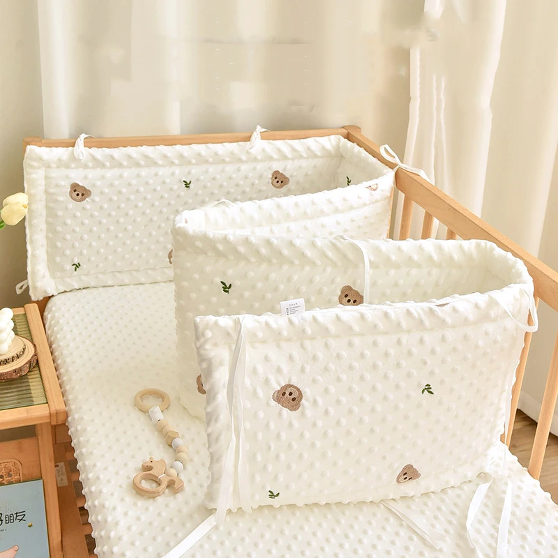 Baby Crib Fence Cotton Bed Protection Railing Thicken Bumper Crib Around Protector Baby Room Decor Solid Color crib bumper