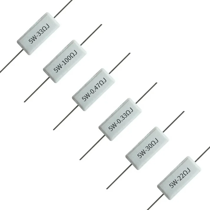 50pcs Cement Resistor SQP RX27-1 5W 0.1 0.15 0.22 0.25 0.33 0.47 0.5 1 1.5 2 2.2 3 4.7 5 20 22 33 47 51 100 300 470 1K RJ Ohm