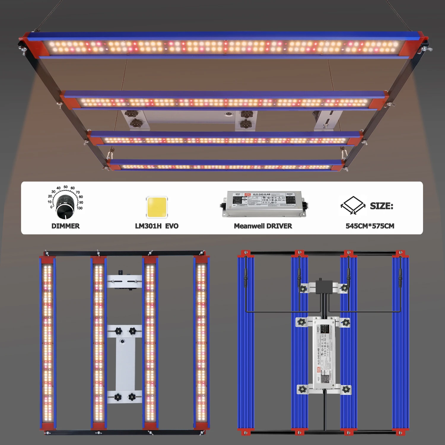 LED Grow light Bar UV IR 240W 320W LM301H EVO V5 For Plants Grow Tent Greenhouse Veg Bloom grow light