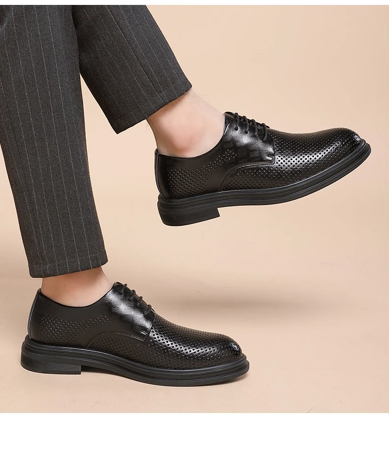 Sommer Aufzug Schuhe Männer Kleid Schuhe 3/6/8 Cm Männer Formale Schuhe Hohl Klassische Business Luxus Männer Oxfords Schuhe Anzug Schuhe – Detail 5