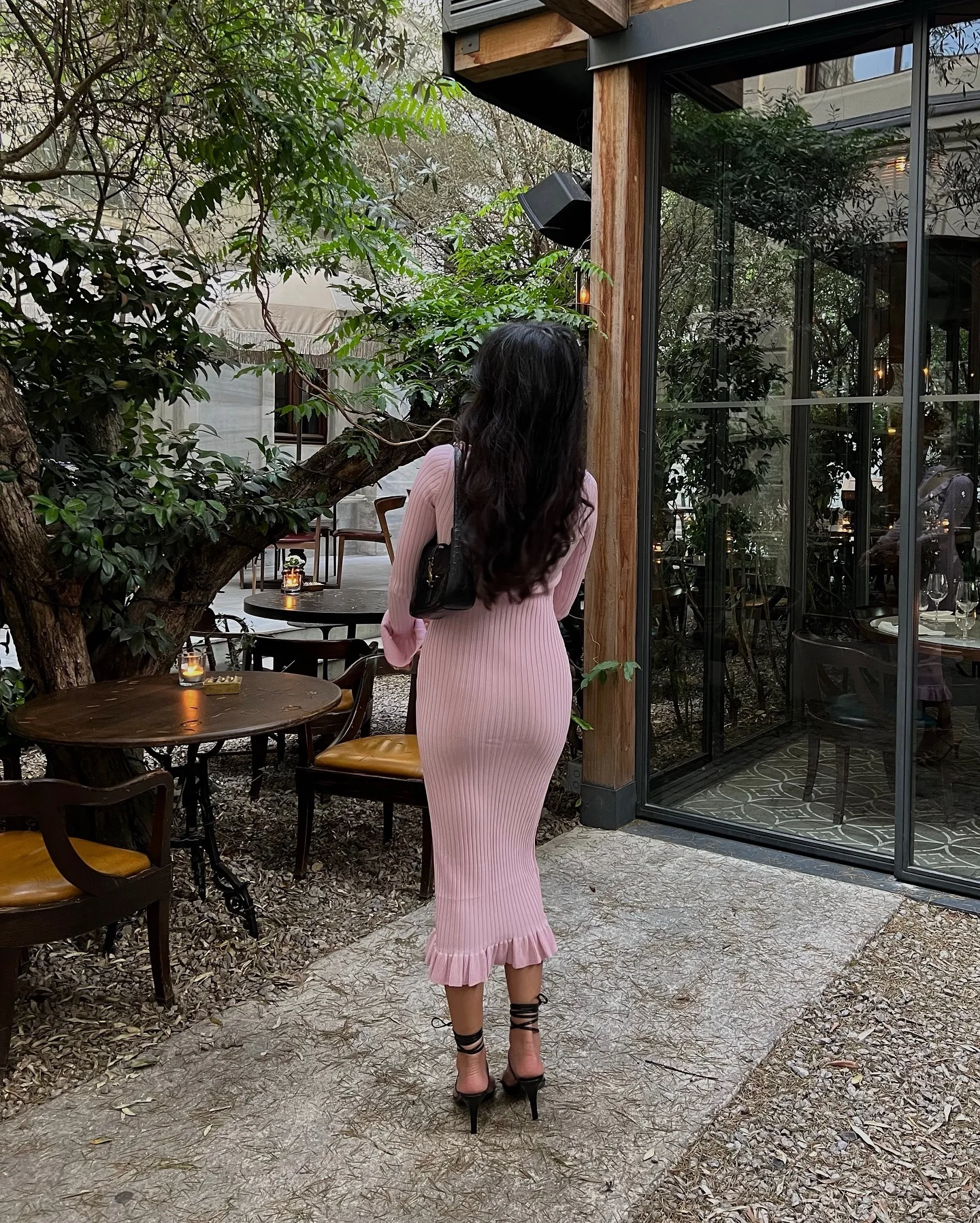 Knit Fashion Ruffled Maxi Dress Women Ribbed Slim Scoop Neck Elegant Knitwear Party Dress Gown Female Long Dress Autumn