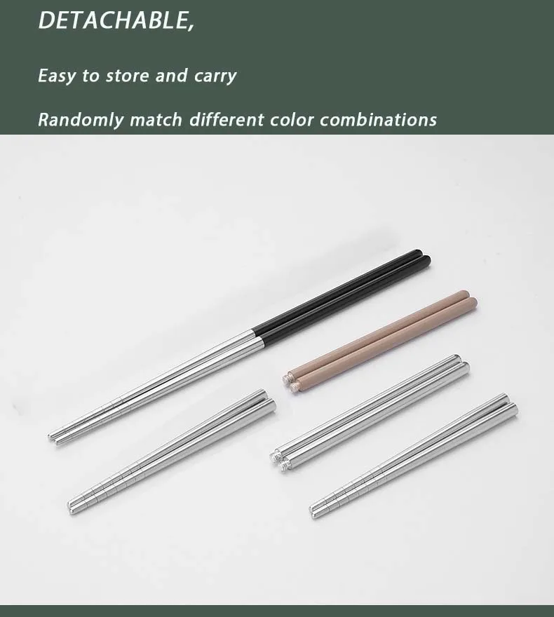 Description Picture 3 of itemTARKA 1Pair Camping Chopsticks Detachable Chopsticks Cook Noodles Camping Supplies Reusable Hiking Picnic Chopstick
