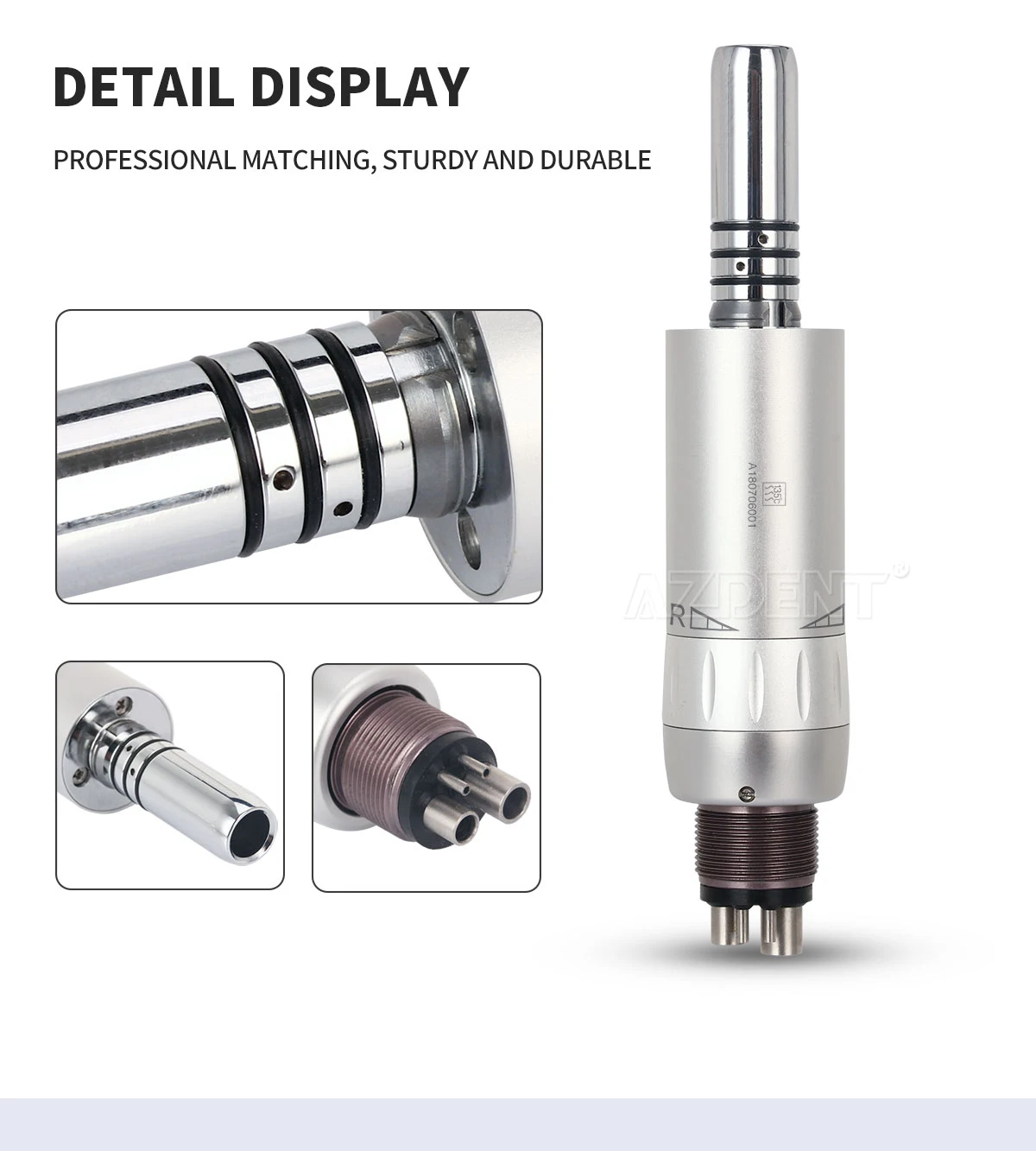 1 STÜCK AZDENT Dental Contra Winkel Internes Wassersprührohr Push Button Low Speed Handstück Luftmotor 4 Löcher Zahnklinik Werkzeug – Detail 11