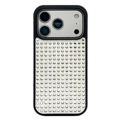 Luxury Retro Glitter Rhinestone Shockproof Phone Case - iPhone 15 (White)