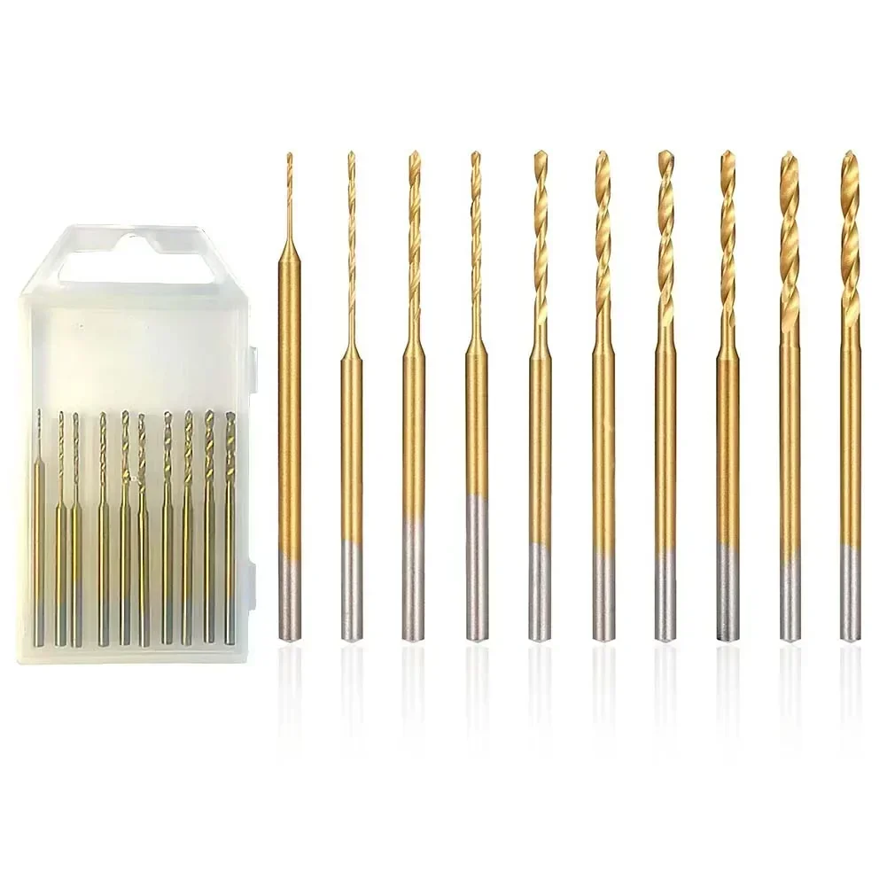 DIY Drill Bits Mini Drill Bit Set 10 Pieces 2.35mm Shank Diameter Efficient Drilling High-Speed Steel drill bit set drill bits drill bit