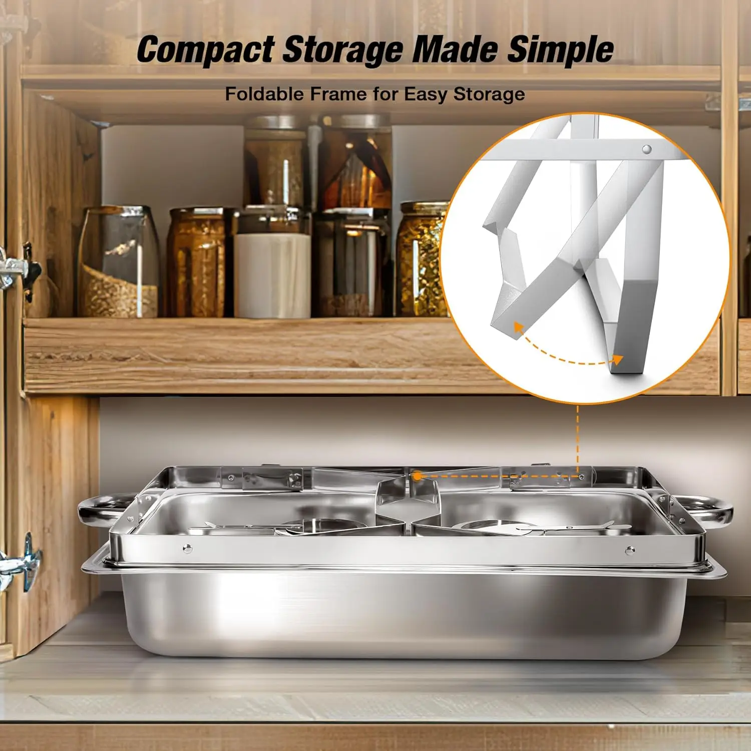 Stainless Steel Rectangle Chafing Dish Food Pans for Catering Buffet