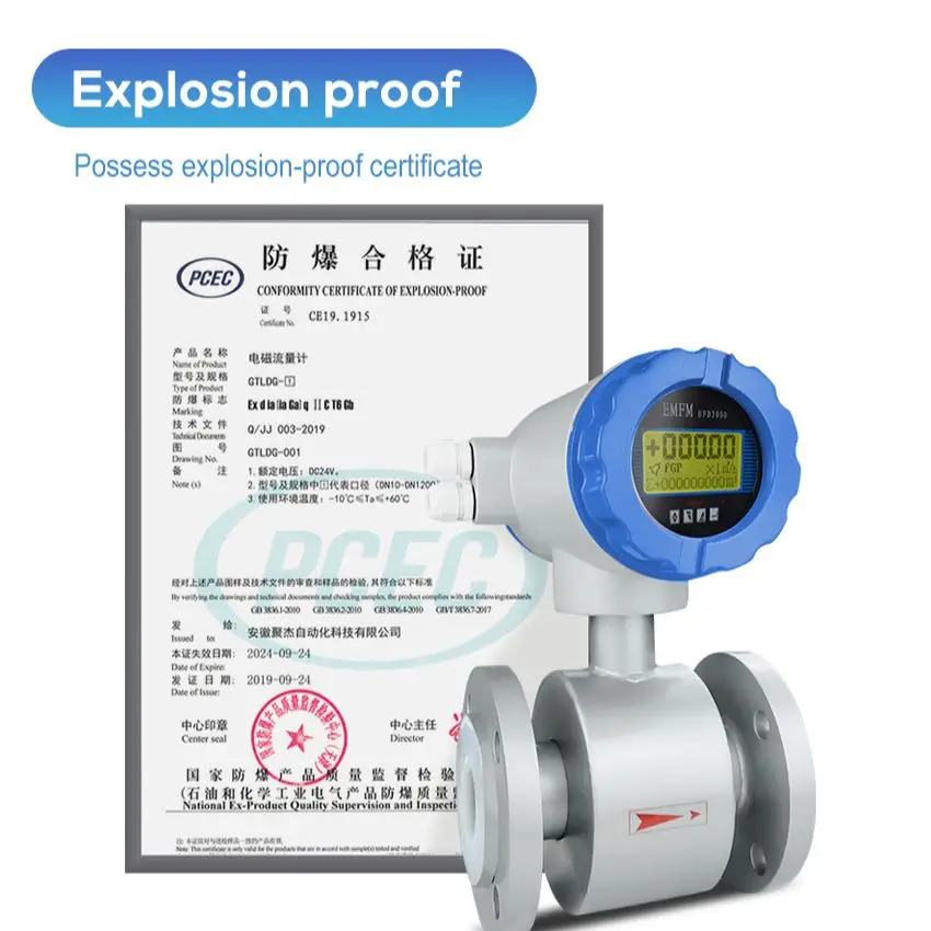 Smart Electromagnetic Digital Flow Meter DN10 DN15 DN20 DN25 Wastewater Sewage Slurry Liquid Seawater Flowmeters 4-20mA RS485