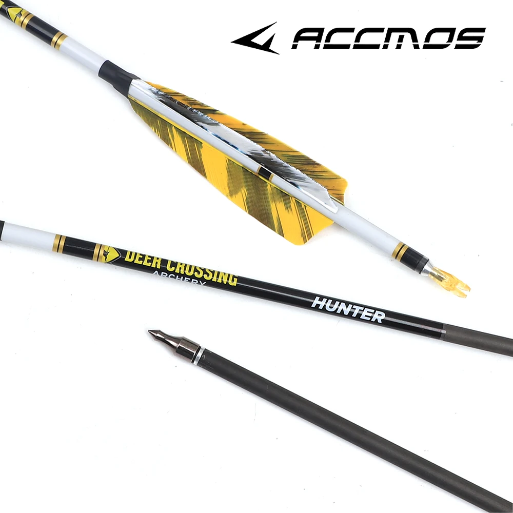 

new 6/12pc ID6.2 spine340/400/500/600/700/800-31inch 30inch 28inch Pure Carbon Arrow Recurve/Compound bow Archery Feather Arrows