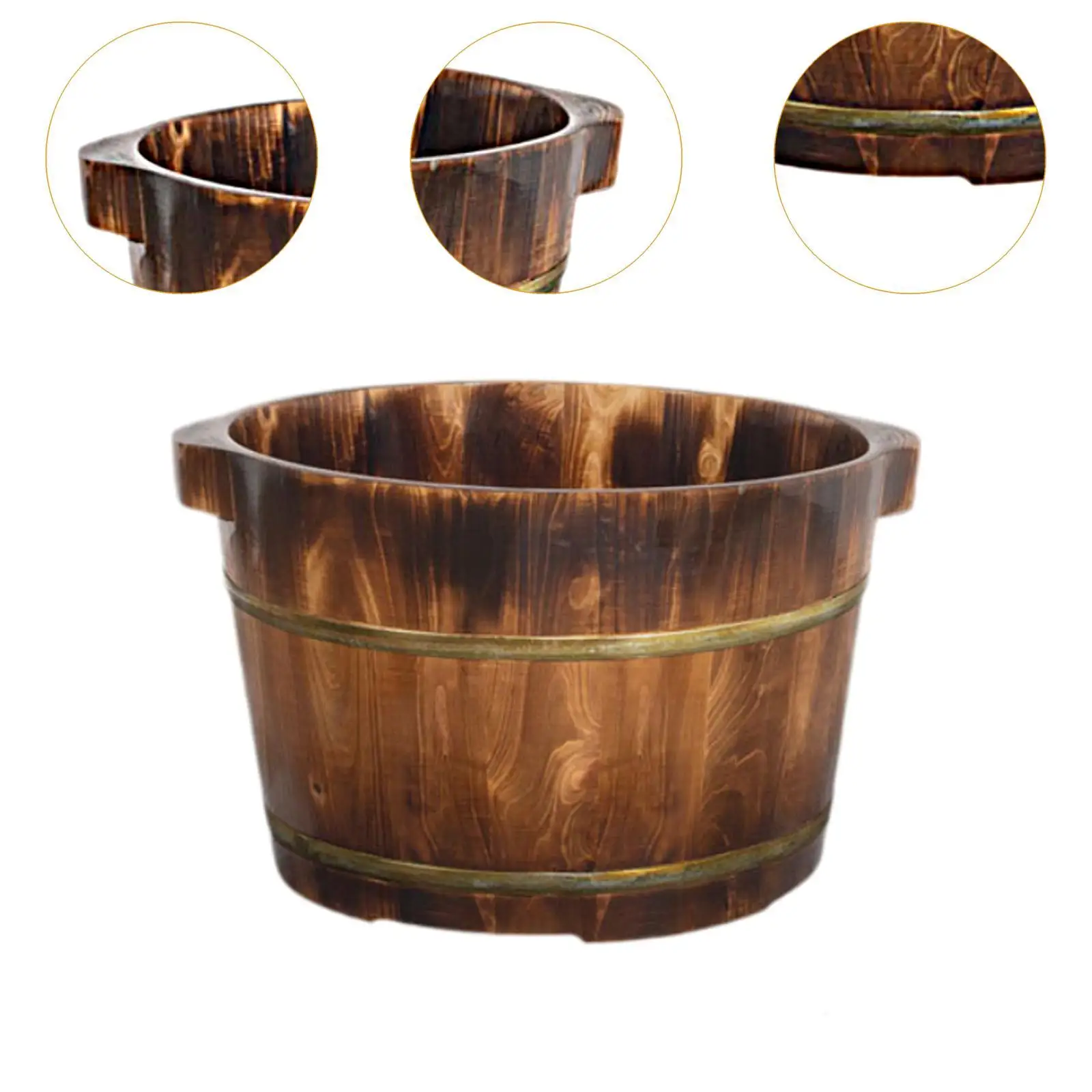 Wood Foot Bath Tub Deep Foot Washing Bucket for Bathroom Household Women Men Wood Foot Bath Tub Deep Foot Washing Bucket for Bathroom Household Women Men