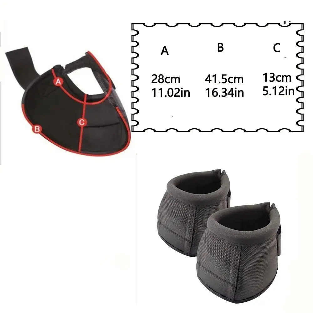 1pair Durable Horse Feet Guards Black Tear Resistant Hoof Wrists Protector Reusable Oxford Fabric Horse Boots