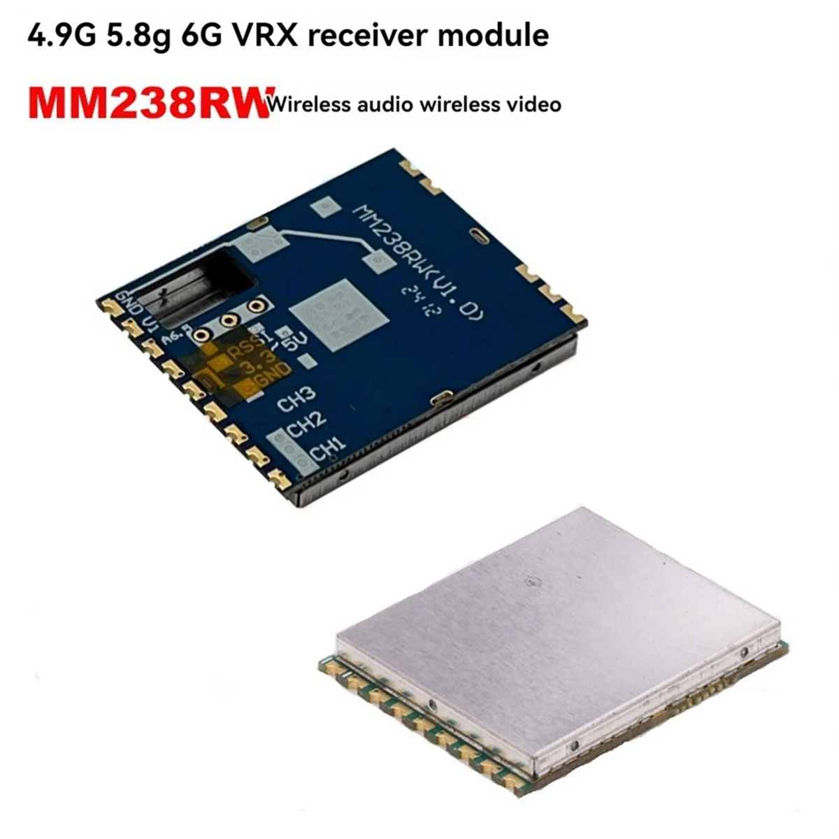 A51I FPV 4.9G Video Audio Receiver Module MM238RW Wireless Audio Video Receiver for FPV RC Drone Wireless Camera FPV 4