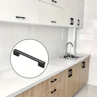 1 ชิ้น มือจับตู้สีดำด้าน, มือจับตู้ครัว, มือจับลิ้นชักโต๊ะเครื่องแป้ง, เหมาะสำหรับมือจับลิ้นชักห้องน้ำ, มือจับสีดำ 5