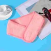 Frcolor 3Pcs Spa Facial Headband Make Up Wrap Head Cloth Headband Stretch Towel with Sticky Tape (White, Black, Pink) 2