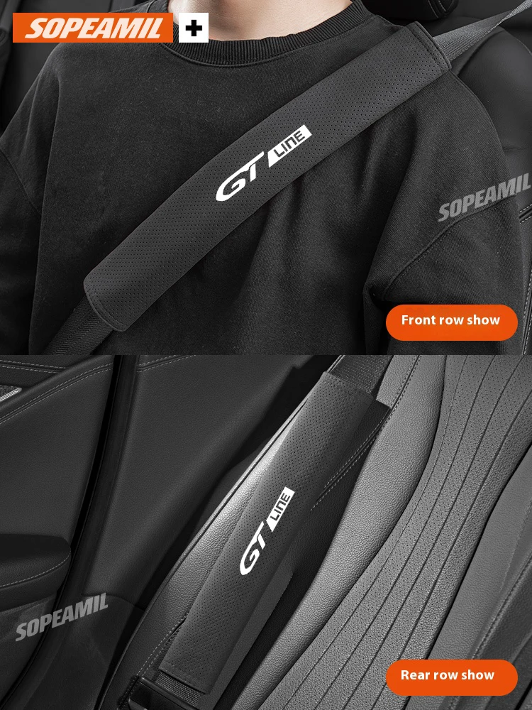 For Peugeot GT LINE Car Safety Belt Cover Suede Seat belt shoulder protector shoulder pad Shoulder Strap Cover Auto Accessories