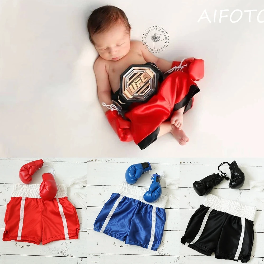 

Новорожденный ребенок мальчик Фотография реквизит 10 см мини боксерская перчатка кулон боксерское кольцо соревнование