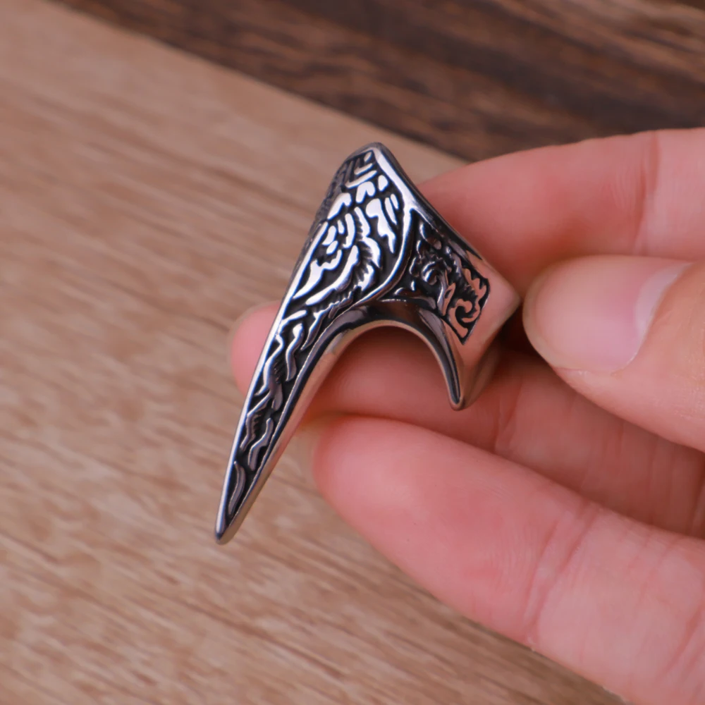 Vintage Carved Armor Rings for Men's Personality Charm Punk Hip Hop Fashion Biker Ring Stainless Steel Jewelry Gift Wholesale 3