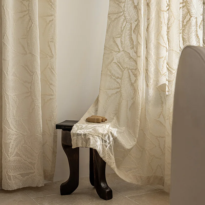 Fonflora Luxury White Thick Tulle Curtains for Living Room Leaf Window Curtains Sheer for Bedroom Voile Shades Extra Long 310cm 4