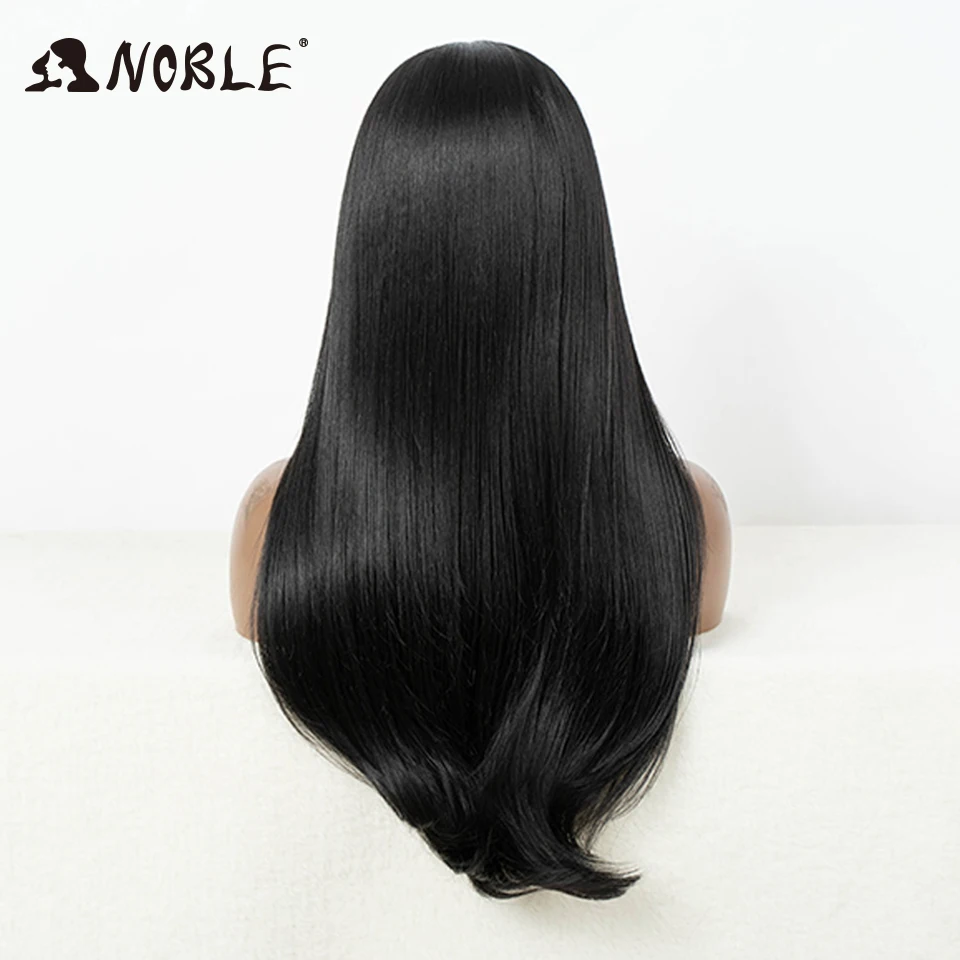 Noble Synthetic Lace Front Wig Hair Straight Baby Hair Bob Wig Synthetic Hair Wig 24" Brown Wig Lace Wig For Women Cosplay Wig