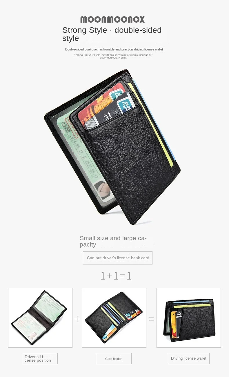 Portefeuille Homme Mini En Cuir PU Souple - Porte-cartes De Crédit Compact Et Fin, Noir - Neuf Avec étiquettes