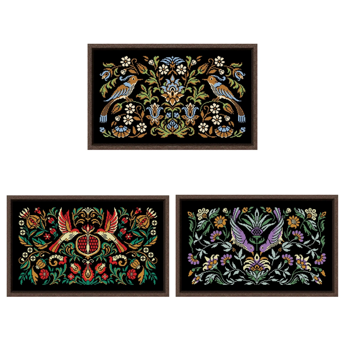 Pomegranate Bird Night Songs cross stitch kit 18ct 14ct 11ct black canvas fabric cloth cotton thread embroidery DIY handmade