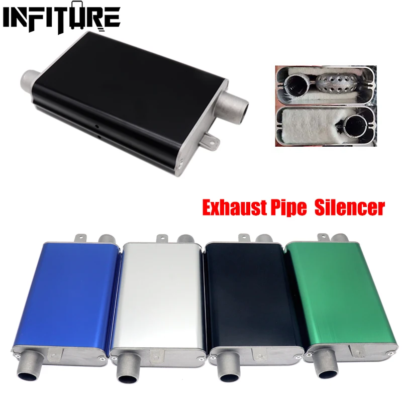 24mm Car Air Diesel Parking Heater Exhaust Muffler Silencer W/Clamps Aluminum For Eberspacher Diesel Parking Heater