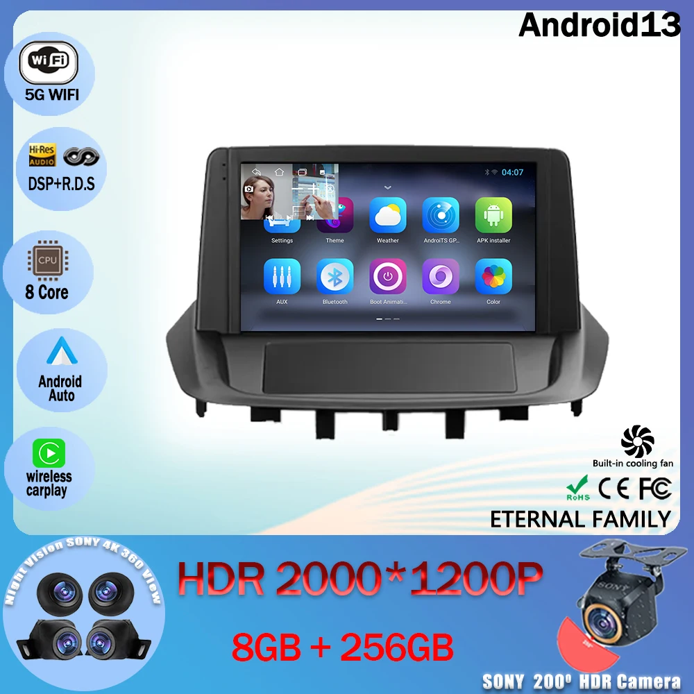 

Android 13 для Renault Fluence 1 2009 - 2017 сенсорная GPS-навигация для автомобиля видео умный плеер радио Мультимедиа Стерео 2din dvd