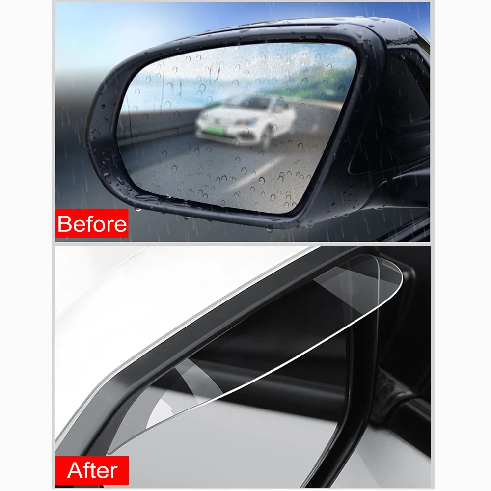 Rearview Mirror Rain Eyebrow 2Pcs Car Rain Eyebrow Hyundai Tiburon Palisade Starex I10 I20 Grandeur Getz Venue Nexo Car Styling Tuning Accessories Decor