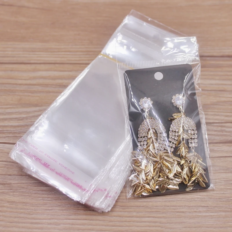 Twavang Set 100 Biglietti Per Orecchini In Carta Kraft – Con 100 Chiusure Trasparenti E 100 Sacchetti Autoadesivi – Espositori Per Gioielli Fai Da Te, Verde 8,9x5 Cm - 2