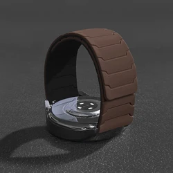 Silicone Magnetic Sports Watch Strap - 18mm, 20mm, 22mm - 22mm watch strap (13 Chocolate black)