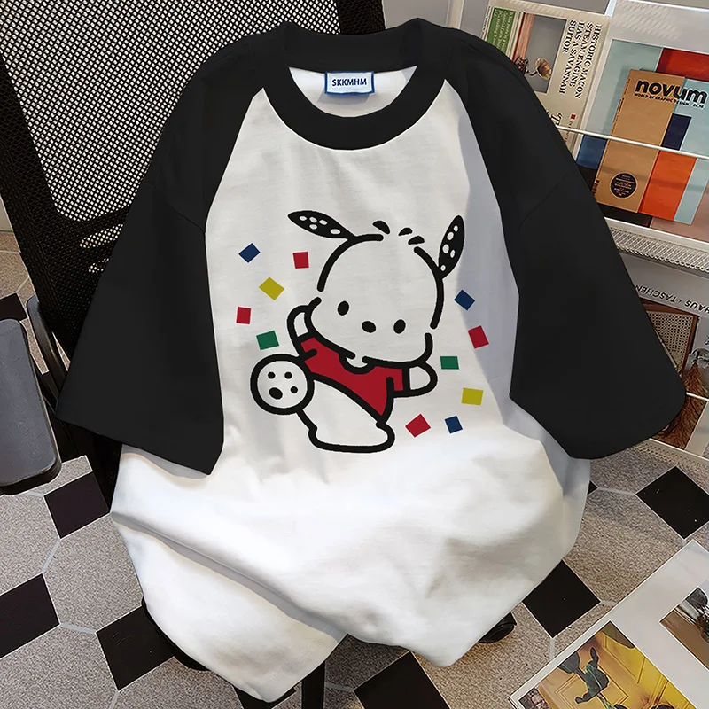 ポチャッコ [WAIKEI] JUMPING POCHACCO HALF SLEEVE T-SHIRT New Sanrio Kawaii Pochacco Men's and Women's Cartoon Short